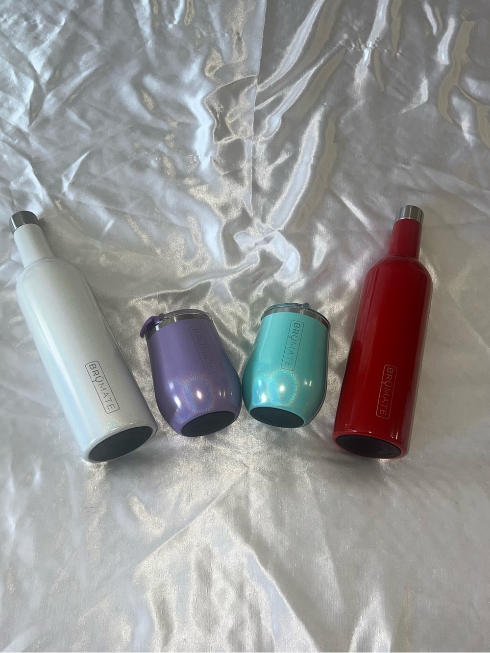 Brúmate Insulated Drinkware Set - White, Purple, Teal, Red